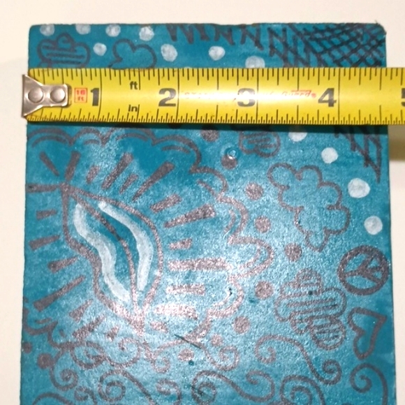 OOAK Upcycled Hand Painted Abstract Doodle Folk Art 'Love' Shelf Wall Decor - Picture 5 of 7